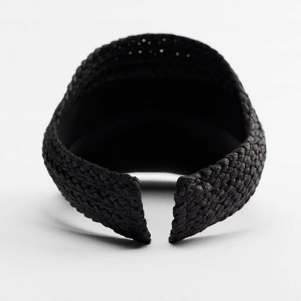 NWT. Zara Black Raffia Vizor. Size S-M. - Picture 3 of 11